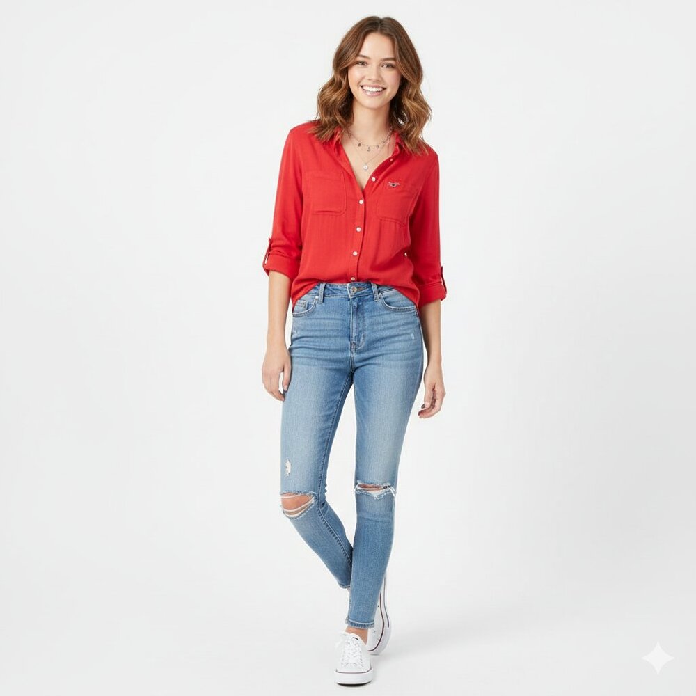 *Hollister Red Button Down